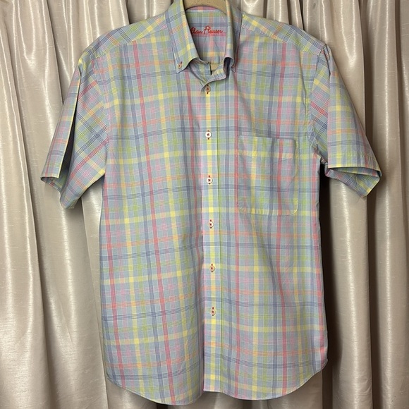 Alan Flusser Pastel Plaid Button Down Shirt - Picture 2 of 7